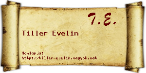 Tiller Evelin névjegykártya